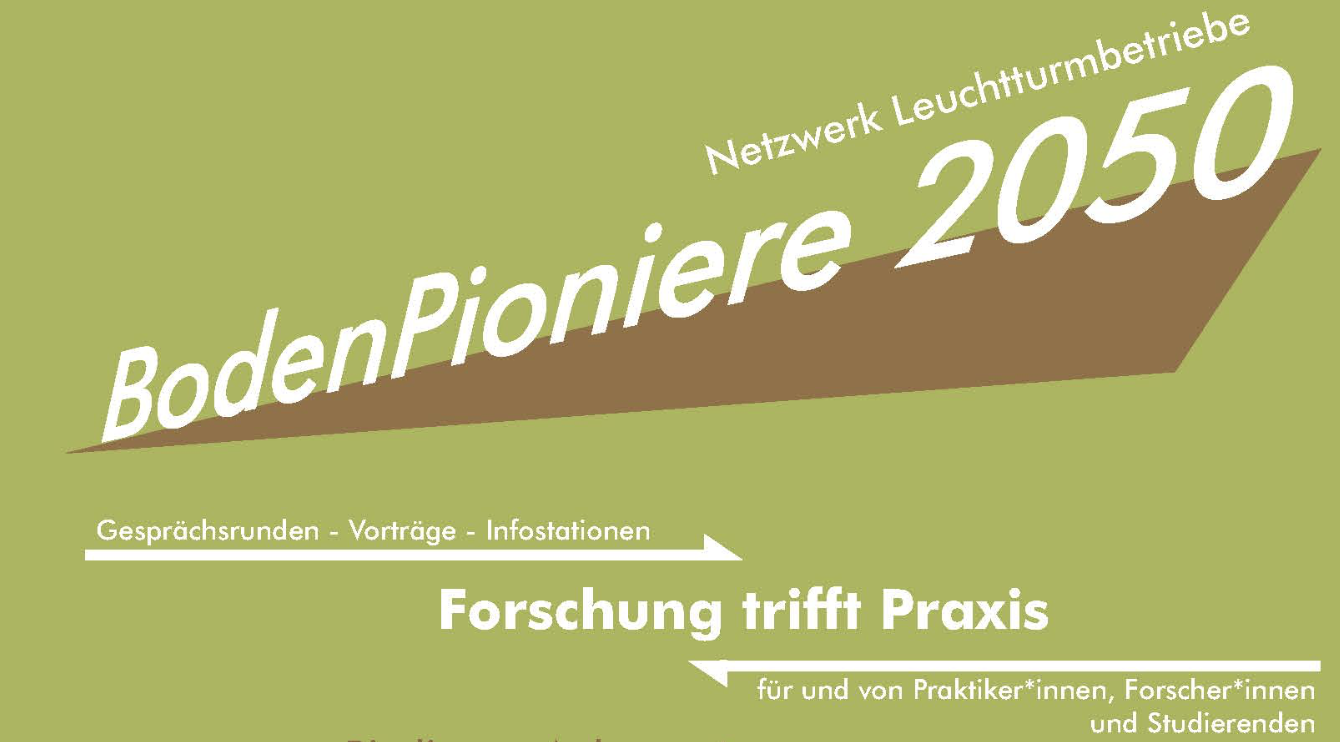 Schriftzug Boden Pioniere 2025. Forschung trifft Praxis